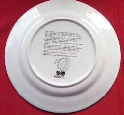 Commemorative Plate Back Photo