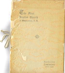 Photo Cover of First Baptist Church Binghamton 100th Anniversary Book